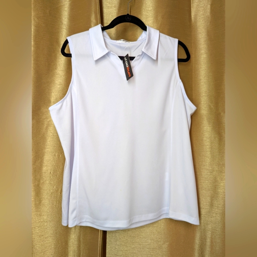 Coorun Women's White Sleeveless Sports Top Size XXL